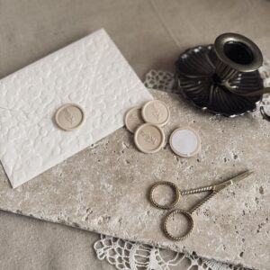 Olivenzweig Motiv Wachsiegel Beige - selbstklebend