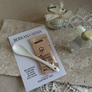 Mokka-Karten (personalisiert) mit Keramiklöffel Elegant